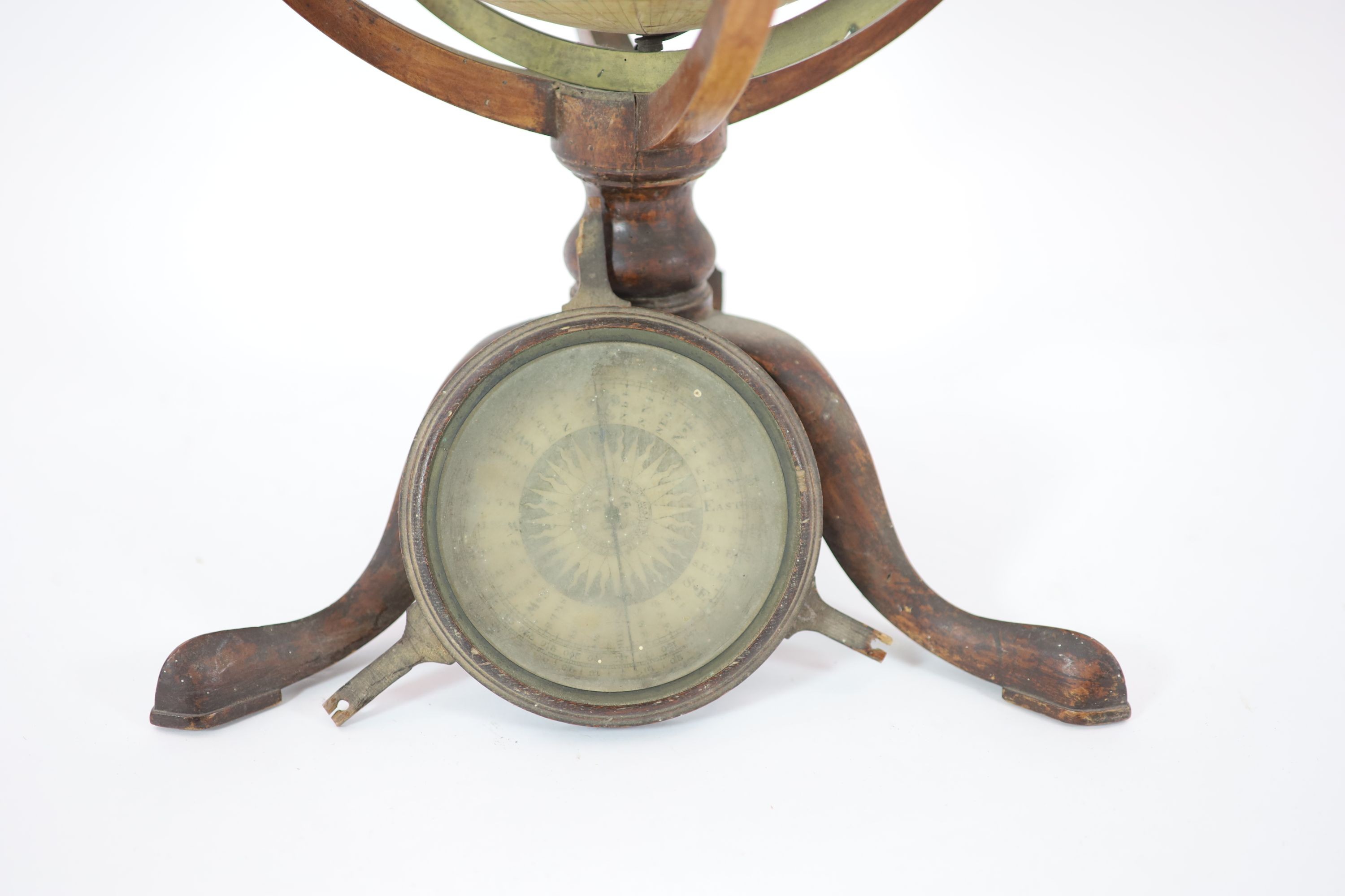 A George III terrestrial table globe by Dudley Adams of Charing Cross, London Globe 28cm. Height overall 55cm.